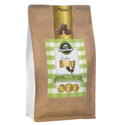 Pauls Beute Trocken-Barf für Hunde | Hühnchen 80% | 650g | Ohne Zusätze | Getreidefrei | Barf Hundefutter mit Rote Beete & Birne | Barf Leckerli für Hunde | Top Alternative zur Rohfütterung von Pauls Beute