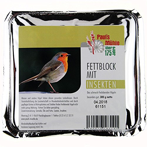 Paul's Mühle Fettblock mit Insekten (Vogelbuffet) 12 x 300 g von Paul´s Mühle