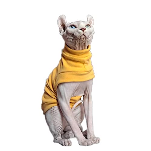 Pavel Korchagin Katzenkleidung ohne Haare, Stretch-Fleece, Überziehweste für kaltes Wetter, atmungsaktiv, warm, für Sphynx, Devin, Konnis, Peterbald Katze, Größe XXL, Gelb Pavel Korchagin Katzenkleidung ohne Haare, Stretch-Fleece, Überziehweste für kaltes Wetter, atmungsaktiv, warm, für Sphynx, Devin, Konnis, Peterbald Katze, Größe XXL, Gelb von Pavel Korchagin