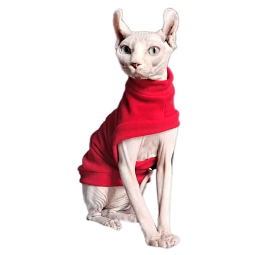 Sphynx haarlose Katzenkleidung, weiches elastisches Dralon-Sweatshirt, Katzenkleidung, Welpen, Haustierpullover für Devon, Elf, Kornisch, Peterbald, kleine Hunde, Chihuahua, Yorki, Rot, Größe M Sphynx haarlose Katzenkleidung, weiches elastisches Dralon-Sweatshirt, Katzenkleidung, Welpen, Haustierpullover für Devon, Elf, Kornisch, Peterbald, kleine Hunde, Chihuahua, Yorki, Rot, Größe M von Pavel Korchagin