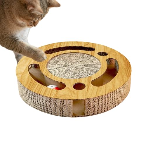 Pavsicgn Rundes Katzenkratzbrett, Katzenspielzeug-Kugelbahnkratzer,Plattenspieler für Katzenkratzbrett - Scheibenförmiger Krallenschärfer für die Selbstunterhaltung von Kätzchen Pavsicgn Rundes Katzenkratzbrett, Katzenspielzeug-Kugelbahnkratzer,Plattenspieler für Katzenkratzbrett - Scheibenförmiger Krallenschärfer für die Selbstunterhaltung von Kätzchen von Pavsicgn
