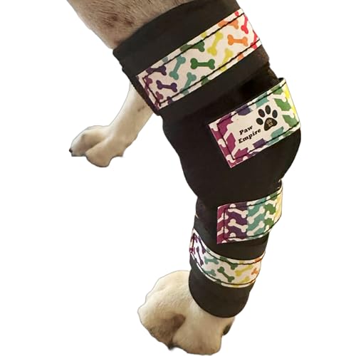 Paw Empire - 1 Paar Hundebeinbandagen, ultra-stützend, bequem, doppelte Metallfedern, Hunde-Sprunggelenkbandage für Gelenkarthritis, hilft bei Verletzungen und Verstauchungen von Paw Empire