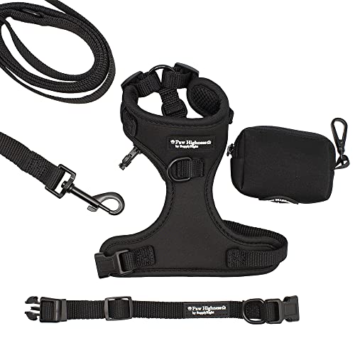 Paw Highness Hundegeschirr, Halsband, Leine und Kotbeutelhalter, Schwarz, Größe XS Paw Highness Hundegeschirr, Halsband, Leine und Kotbeutelhalter, Schwarz, Größe XS von Paw Highness