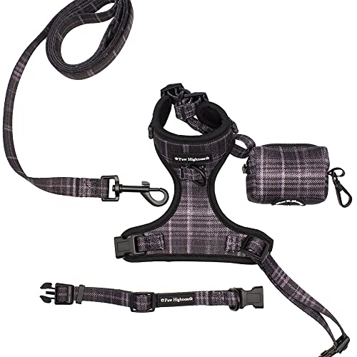 Paw Highness Hundegeschirr, Halsband, Leine und Kotbeutelhalter, Schwarz, Schottenkaro, Größe S Paw Highness Hundegeschirr, Halsband, Leine und Kotbeutelhalter, Schwarz, Schottenkaro, Größe S von Paw Highness
