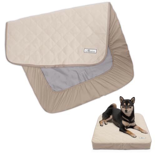 Paw Inspired® Passgenauer Hundebettschutz | auslaufsicherer Bezug für 91,4 cm große Hundebetten und mehr (hellbraun) von Paw Inspired