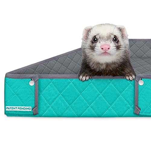 Paw Inspired Critter Box, waschbare Käfigeinlage, wendbare Fleece-Einstreu mit erhöhten Seiten für Frettchen, Meerschweinchen, Ratten, Chinchillas, Kleintiere (Critter Nation/Ferret Nation, Grau/Grün) Paw Inspired Critter Box, waschbare Käfigeinlage, wendbare Fleece-Einstreu mit erhöhten Seiten für Frettchen, Meerschweinchen, Ratten, Chinchillas, Kleintiere (Critter Nation/Ferret Nation, Grau/Grün) von Paw Inspired