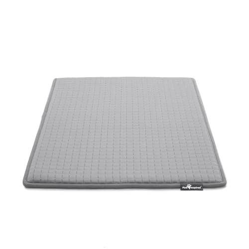 Paw Inspired Orthopädische Kühlmatte für Hunde, waschbar, Memory-Schaum, Hunde-Kühlmatte (73,7 x 45,7 cm, kleine Größe für 76,2 cm Hundehütte, Grau) von Paw Inspired