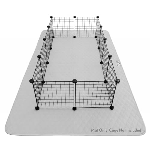 Paw Inspired Wasserdichte Laufgittermatte, 203,2 x 127 cm, super saugfähig, pelzresistente Fleece-Unterlage, rutschfeste Unterseite, passend für Spielgehege für Hunde, Kaninchen, Meerschweinchen, von Paw Inspired