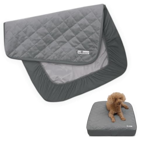 Paw Inspired Wasserdichter Bezug für Hundebett, waschbarer Bettschutz für Hundematratze, abnehmbarer Ersatzbezug für kleines Haustierbett, Grau, 76,2 x 50,8 x 12,7 cm von Paw Inspired