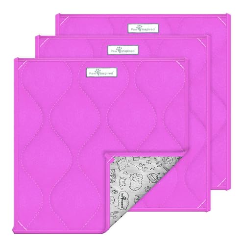 Pfoten-inspirierte Käfigunterlagen für Meerschweinchen | Super saugfähiges PIPI-Pad oder Haustierbettmatte für Meerschweinchen, Frettchen, Kaninchen, Hamster, Kleintiere (30,5 x 30,5 cm, Rosa) von Paw Inspired