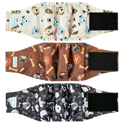 Paw Legend Waschbare Hundewindeln, Bauchbänder für männliche Hunde, wiederverwendbar, für Welpen und Hunde, 3 Stück, Größe XXL Paw Legend Waschbare Hundewindeln, Bauchbänder für männliche Hunde, wiederverwendbar, für Welpen und Hunde, 3 Stück, Größe XXL von Paw Legend