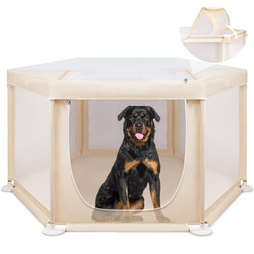 69"x69"x35" Extra großer Hundelaufstall für den Innenbereich, hoher Welpen-Laufstall mit abnehmbarem Dach, Stabiler Mesh-Hundestall aus Stoff für mittlere bis große Haustiere 69"x69"x35" Extra großer Hundelaufstall für den Innenbereich, hoher Welpen-Laufstall mit abnehmbarem Dach, Stabiler Mesh-Hundestall aus Stoff für mittlere bis große Haustiere von Paw Libero