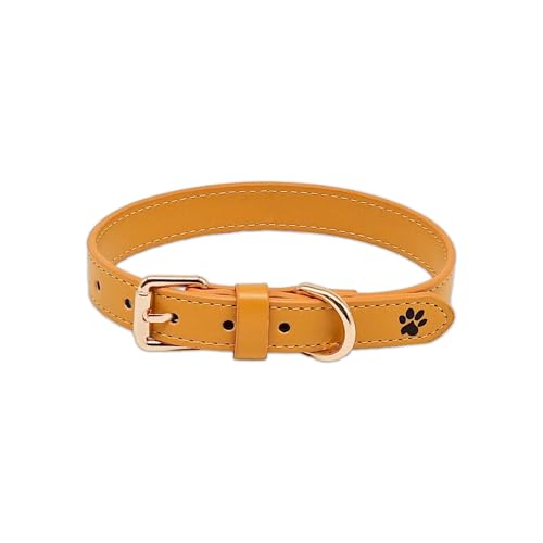 Gelbe Leder Hundehalsband - Gelbe Halsband Für Hunde Aus Leder - Gelb - Yummy Yellow - Paw My God! - Größe L von Paw My God!