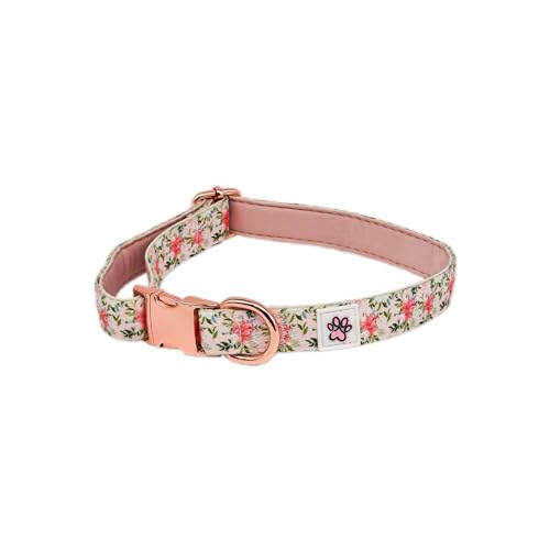 Halsband Für Hunde - Weiches Hundehalsband - Rosa - Blumen - Rosen - You Are Llamazing - Paw My God! - Größe L von Paw My God!