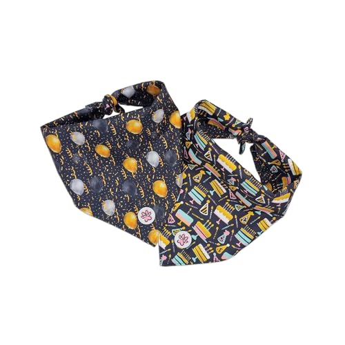 Hundebandana - Beidzeitiges Halstuch/Bandana Für Hunde - Schwarz - Gold - Geburtstag - Ballons - Torte - Kerzen - Party Animal - Paw My God! - Größe L Hundebandana - Beidzeitiges Halstuch/Bandana Für Hunde - Schwarz - Gold - Geburtstag - Ballons - Torte - Kerzen - Party Animal - Paw My God! - Größe L von Paw My God!