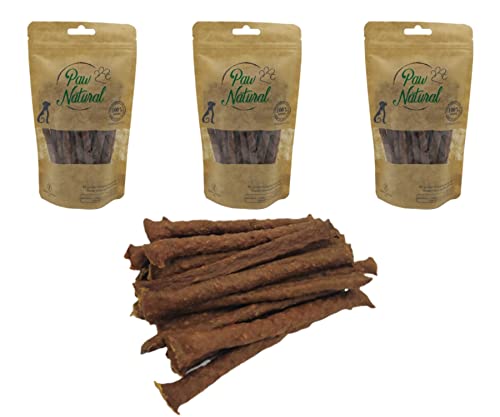 Paw Natural Hunde Leckerlis (3x150g) Ziege-Sticks | 100% Gluten- & getreidefrei | aus frischem Fleisch gesunder Tiere (450g) von Paw Natural