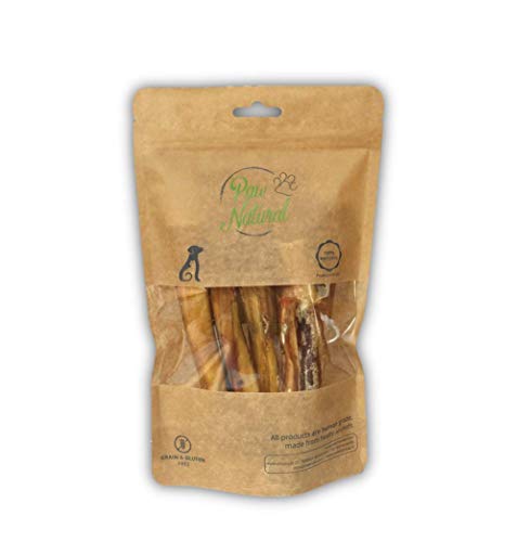 Paw Natural Hunde Leckerlis | Kausnack | 5 Stück Ochsenziemer 15cm | 100% Gluten- & getreidefrei | Zahnpflege-Snacks für Hunde von Paw Natural