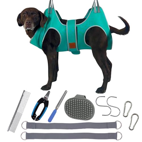 PawRanch Hundepflege Hängematte Geschirr für Hunde & Katzen mit Sicherheitsgurt, Hundeschlinge für Fellpflege/Ohr/Augenpflege mit Nagelknipser/Trimmer, Nagelfeile, Haustierkamm, Bonus PawRanch Hundepflege Hängematte Geschirr für Hunde & Katzen mit Sicherheitsgurt, Hundeschlinge für Fellpflege/Ohr/Augenpflege mit Nagelknipser/Trimmer, Nagelfeile, Haustierkamm, Bonus von Paw Ranch