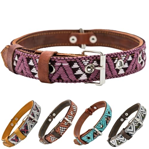 Paw Tribe Western-Hundehalsband, Leder, besticktes Design für kleine, mittelgroße und große Hunde und Welpen, Azteken-Südwesten für Jungen, Mädchen, weibliche und männliche Hunde, Halsband mit Perlen Paw Tribe Western-Hundehalsband, Leder, besticktes Design für kleine, mittelgroße und große Hunde und Welpen, Azteken-Südwesten für Jungen, Mädchen, weibliche und männliche Hunde, Halsband mit Perlen von Paw Tribe
