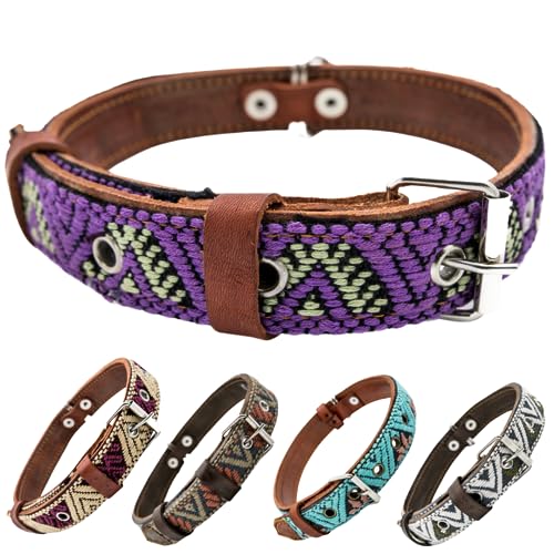 Paw Tribe Western-Hundehalsband, Leder, besticktes Design für kleine, mittelgroße und große Hunde und Welpen, Azteken- und Südwesten, für Jungen und Mädchen, weibliche und männliche Hunde, Halsband Paw Tribe Western-Hundehalsband, Leder, besticktes Design für kleine, mittelgroße und große Hunde und Welpen, Azteken- und Südwesten, für Jungen und Mädchen, weibliche und männliche Hunde, Halsband von Paw Tribe