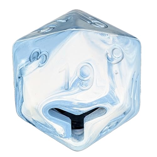 Pawlymorph Barbarian Strength Treat-Dispensing D20 - Langlebiges Anreicherungsspielzeug für Hunde, Naturkautschuk, geistig anregend, kaufest (Glacier Ice Blue) von Paw-lymorph