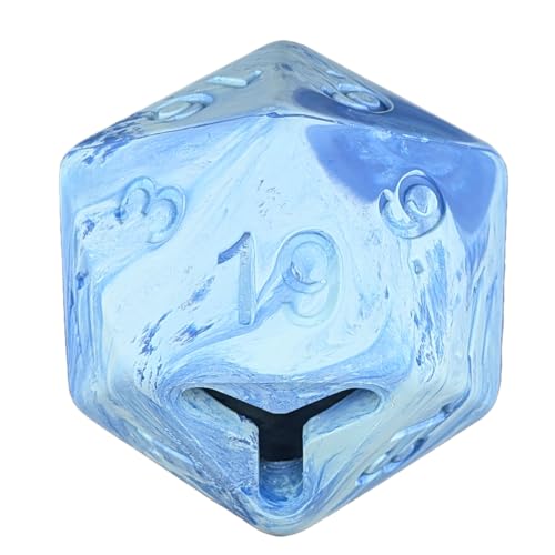Pawlymorph Barbarian Strength Treat-Dispensing D20 - Langlebiges Anreicherungsspielzeug für Hunde, Naturkautschuk, geistig anregend, kaufest (Lightning Bolt Blue) von Paw-lymorph