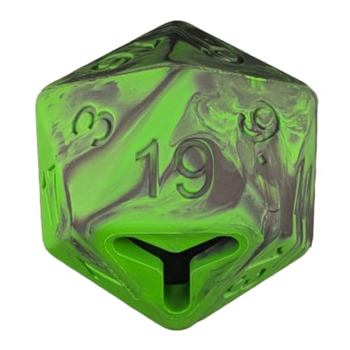 Pawlymorph Barbarian Strength Treat Dispensing D20 - Langlebiges Anreicherungsspielzeug für Hunde, Naturkautschuk, geistig anregend, kaufest (Murky Swamp Green) von Paw-lymorph