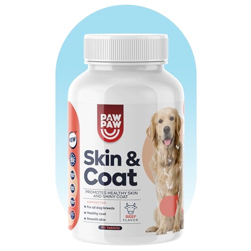 Paw2Paw Skin & Coat Shiny Hair Hund-Supplement - Haut- und Fellpflege für Hund - Lindert Hautausschläge, fördert Fellglanz - Nahrungsergänzungsmittel für Hunde - Hunde Haut- und Fell-Schutz Paw2Paw Skin & Coat Shiny Hair Hund-Supplement - Haut- und Fellpflege für Hund - Lindert Hautausschläge, fördert Fellglanz - Nahrungsergänzungsmittel für Hunde - Hunde Haut- und Fell-Schutz von Paw2Paw