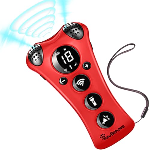 PawBehave Verstellbarer Ultraschall-Hundetrainer - Weltweit erster variabler Frequenz-Verhaltenskorrektor mit 10 Stufen Ultra-Sound, 18 Hundepfeifen, Anti-Bell-Taschenlampe, sicher und humane von PawBehave