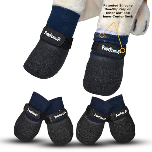Doppelt getauchte, dicke, strukturierte, wasserdichte Baumwollsocken | PawFlex bequeme Pawz weiche Haustierschuhe für drinnen und draußen | rutschfester Silikongriff am inneren Handgelenk für kein Doppelt getauchte, dicke, strukturierte, wasserdichte Baumwollsocken | PawFlex bequeme Pawz weiche Haustierschuhe für drinnen und draußen | rutschfester Silikongriff am inneren Handgelenk für kein von PawFlex