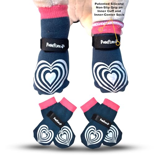 Medizinische, therapeutische doppelseitige rutschfeste Baumwollsocken | PawFlex bequeme Pawz Silikon-Griff an der Innenmanschette, kein Verdrehen oder Abrutschen | Zugkontrolle für ältere und von PawFlex