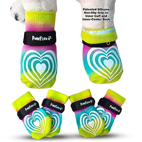 Medizinische, therapeutische doppelseitige rutschfeste Baumwollsocken | PawFlex bequeme Pawz Silikon-Griff an der Innenmanschette, kein Verdrehen oder Abrutschen | Zugkontrolle für ältere und von PawFlex
