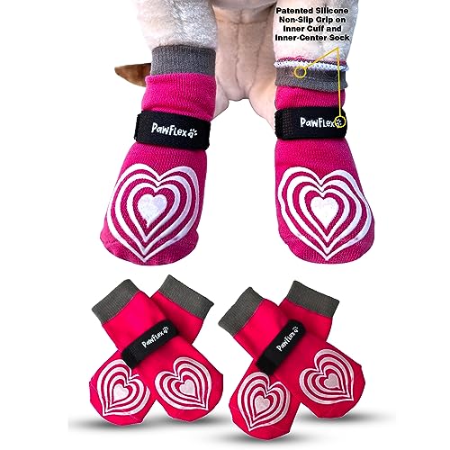 Medizinische, therapeutische doppelseitige rutschfeste Baumwollsocken | PawFlex bequeme Pawz Silikon-Griff an der Innenmanschette, kein Verdrehen oder Abrutschen | Zugkontrolle für ältere und von PawFlex