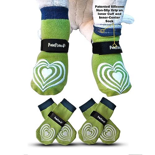 Medizinische, therapeutische doppelseitige rutschfeste Baumwollsocken | PawFlex bequeme Pawz Silikon-Griff an der Innenmanschette, kein Verdrehen oder Abrutschen | Zugkontrolle für ältere und von PawFlex