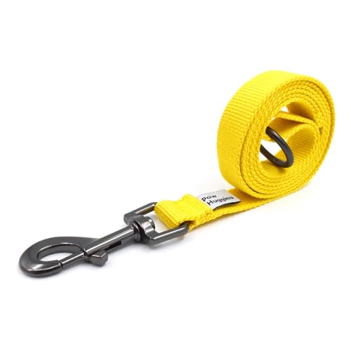 Gelbe Hundeleine für kleine Hunde, 90 % Viskose aus Bambus und 10 % Polyester, robust, robust, weicher Griff mit O-Ring für Training oder Spazierengehen, Gelb Gelbe Hundeleine für kleine Hunde, 90 % Viskose aus Bambus und 10 % Polyester, robust, robust, weicher Griff mit O-Ring für Training oder Spazierengehen, Gelb von PawHuggies