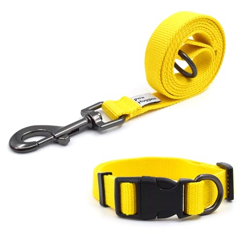 Hundehalsband und Leine, Set für große Hunde, atmungsaktiv, geruchshemmend und weich, bequem für Welpen mit empfindlicher Haut, 90 % Bambus-Viskose, verstellbare Schnellverschluss-Schnalle, Hundehalsband und Leine, Set für große Hunde, atmungsaktiv, geruchshemmend und weich, bequem für Welpen mit empfindlicher Haut, 90 % Bambus-Viskose, verstellbare Schnellverschluss-Schnalle, von PawHuggies