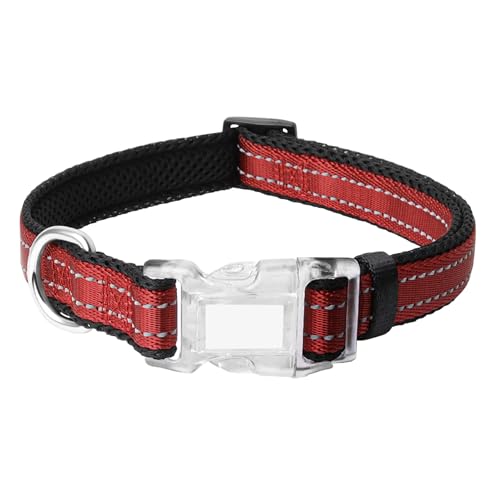 Pawhuggies Hundehalsband, reflektierend, mit Netzstoff, gepolstert, verstellbar, mit Schnellverschluss-Schnalle, langlebig, 3 Farben erhältlich für kleine, mittelgroße und große Hunde Pawhuggies Hundehalsband, reflektierend, mit Netzstoff, gepolstert, verstellbar, mit Schnellverschluss-Schnalle, langlebig, 3 Farben erhältlich für kleine, mittelgroße und große Hunde von PawHuggies