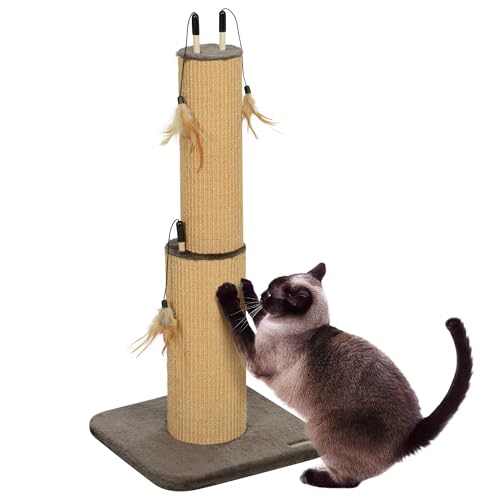 PawHut 2-in-1 Kratzstamm, 78cm Kratzsäule, Jute-Katzenkratzbaum mit Feder, Kratzbaum für Katzen, Katzen Kratzmöbel, Indoor, Braun PawHut 2-in-1 Kratzstamm, 78cm Kratzsäule, Jute-Katzenkratzbaum mit Feder, Kratzbaum für Katzen, Katzen Kratzmöbel, Indoor, Braun von PawHut