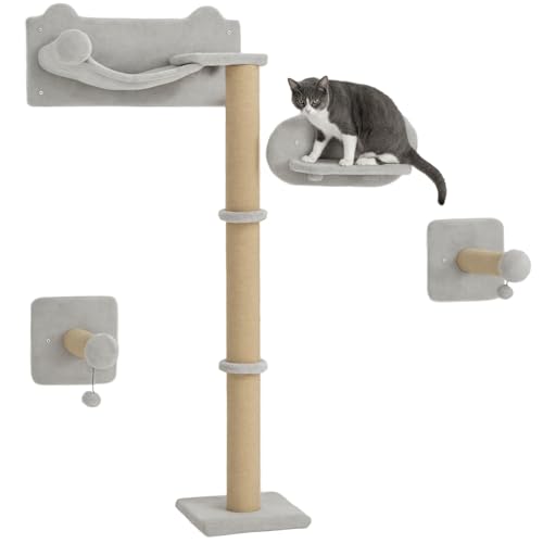 PawHut 4 Stück Katzenregal mit Kratzbaum, Stufen, Sprungplattform PawHut 4 Stück Katzenregal mit Kratzbaum, Stufen, Sprungplattform von PawHut
