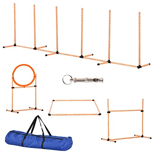 PawHut 4-teiliges Agility-Trainings-Set Hunde-Agility-Trainings-Set mit Slalom-Stange Slalom-Ruhebereich Zaun und Sprungring Orange PawHut 4-teiliges Agility-Trainings-Set Hunde-Agility-Trainings-Set mit Slalom-Stange Slalom-Ruhebereich Zaun und Sprungring Orange von PawHut