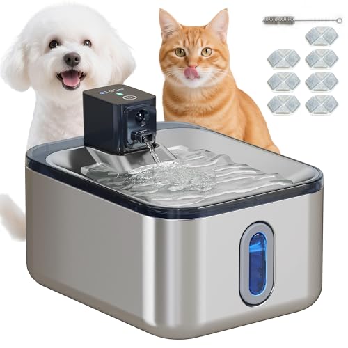 PawHut Automatischer, kabelloser Edelstahl-Katzenwasserspender 5L, mit LED-Anzeige, ultraleise Pumpe, 4000 mAh Akku, Katzenwasserspender USB-Ladegerät, mehrere Tiere, Silber PawHut Automatischer, kabelloser Edelstahl-Katzenwasserspender 5L, mit LED-Anzeige, ultraleise Pumpe, 4000 mAh Akku, Katzenwasserspender USB-Ladegerät, mehrere Tiere, Silber von PawHut