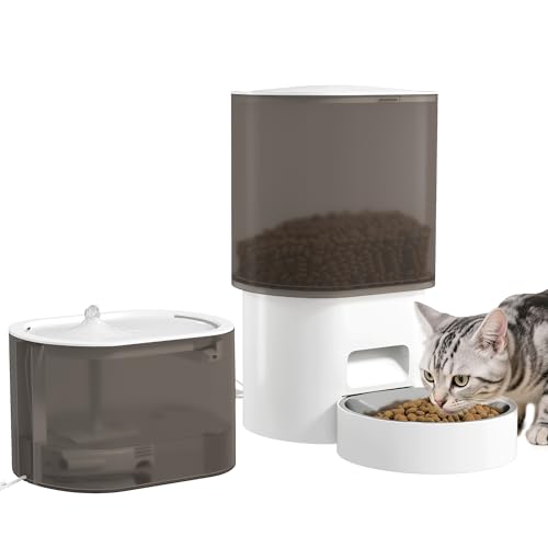 PawHut Automatischer Futterspender und 2,5 L Wasserspender für Hunde, Katzen Katzenfutter- und Wasserspender Set Futterautomat Reisefutterspender für kleine Hunde Katzen Haustiere Weiß PawHut Automatischer Futterspender und 2,5 L Wasserspender für Hunde, Katzen Katzenfutter- und Wasserspender Set Futterautomat Reisefutterspender für kleine Hunde Katzen Haustiere Weiß von PawHut