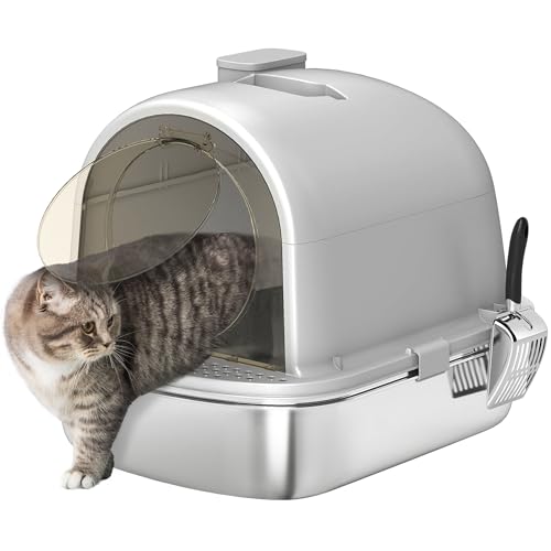 PawHut Edelstahl Katzentoilette mit Deckel Katzentoilette mit Desodorierungsbeutel Leicht zu reinigen Schaufel 52,4x41,3x39,9 cm Grau PawHut Edelstahl Katzentoilette mit Deckel Katzentoilette mit Desodorierungsbeutel Leicht zu reinigen Schaufel 52,4x41,3x39,9 cm Grau von PawHut