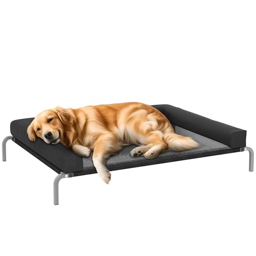 PawHut Erhöhtes Bett für Hunde, kühlend, Camp für Hunde, drinnen und draußen, tragbar, mit Kissen in U-Form, atmungsaktives Netz, bissfest, 130 x 90 x 30 cm, Schwarz PawHut Erhöhtes Bett für Hunde, kühlend, Camp für Hunde, drinnen und draußen, tragbar, mit Kissen in U-Form, atmungsaktives Netz, bissfest, 130 x 90 x 30 cm, Schwarz von PawHut