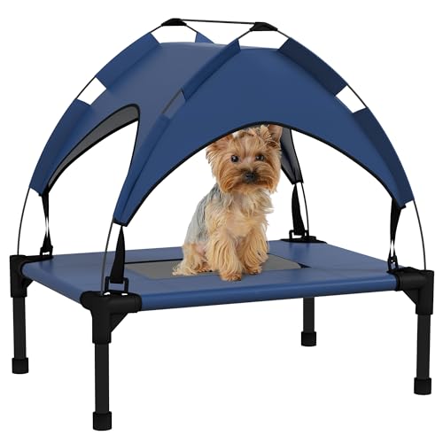 PawHut Erhöhtes Hundebett mit Baldachin, Haustierbett, Outdoor Hundeliege mit Dach, Atmungsaktiv, für Mini- und Kleinhunde Dunkelblau Oxford 61 x 46 x 63 cm PawHut Erhöhtes Hundebett mit Baldachin, Haustierbett, Outdoor Hundeliege mit Dach, Atmungsaktiv, für Mini- und Kleinhunde Dunkelblau Oxford 61 x 46 x 63 cm von PawHut