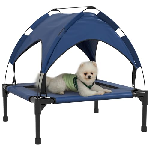 PawHut Erhöhtes Hundebett mit Baldachin, Haustierbett, Outdoor Hundeliege mit Dach, Atmungsaktiv, für kleine und mittelgroße Hunde Dunkelblau Oxford 76 x 61 x 69,5 cm PawHut Erhöhtes Hundebett mit Baldachin, Haustierbett, Outdoor Hundeliege mit Dach, Atmungsaktiv, für kleine und mittelgroße Hunde Dunkelblau Oxford 76 x 61 x 69,5 cm von PawHut