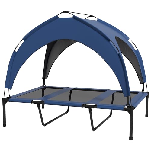 PawHut Erhöhtes Hundebett mit Baldachin, Haustierbett, Outdoor Hundeliege mit Dach, Atmungsaktiv, für Mini- und Kleinhunde Dunkelblau Oxford 106 x 76 x 94 cm PawHut Erhöhtes Hundebett mit Baldachin, Haustierbett, Outdoor Hundeliege mit Dach, Atmungsaktiv, für Mini- und Kleinhunde Dunkelblau Oxford 106 x 76 x 94 cm von PawHut