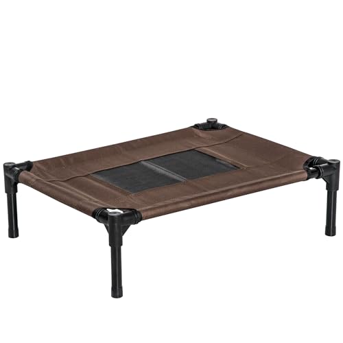 PawHut Erhöhtes Hundebett mit atmungsaktiver Sitzfläche, Hundebett aus Stahl und Stoff, 61 x 46 x 18 cm, Schwarz und Kaffee PawHut Erhöhtes Hundebett mit atmungsaktiver Sitzfläche, Hundebett aus Stahl und Stoff, 61 x 46 x 18 cm, Schwarz und Kaffee von PawHut