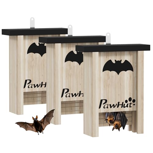 PawHut Fledermauskasten 3er-Set, Fledermaushaus, Nistkasten für Fledermäuse, Fledermausbox zum Aufhängen für Gärten, Obstplantagen, Bauernhöfe, Tannenholz, 18 x 6 x 22,5 cm, Natur PawHut Fledermauskasten 3er-Set, Fledermaushaus, Nistkasten für Fledermäuse, Fledermausbox zum Aufhängen für Gärten, Obstplantagen, Bauernhöfe, Tannenholz, 18 x 6 x 22,5 cm, Natur von PawHut
