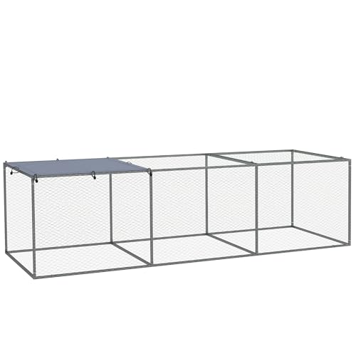 PawHut Gehege Hühnerstall Käfig für den Außenbereich, 3 m², für kleine Tiere, Maße: 3 x 1 x 0,8 m, verzinkter Stahl, 1 obere Tür, abgedeckter Plane PawHut Gehege Hühnerstall Käfig für den Außenbereich, 3 m², für kleine Tiere, Maße: 3 x 1 x 0,8 m, verzinkter Stahl, 1 obere Tür, abgedeckter Plane von PawHut